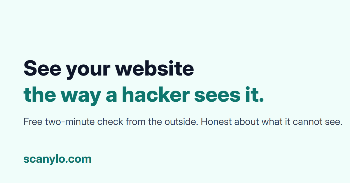 Scanylo - the free website check that writes the email to your developer for you